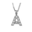 Collier + Pendentif Argent 925 et Zirconium Lettre A