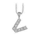 Collier + Pendentif Argent 925 et Zirconium Lettre V