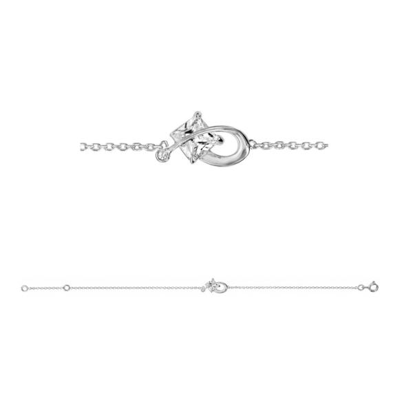 Bracelet Argent 925 Motif Carré et Goutte Ajouré Zirconium Sertis