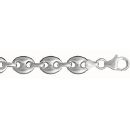 Chaine Argent 925 Rhodié Maille Grains de Café Creuse 11 mm