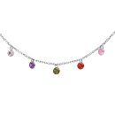 Collier Argent 925 Pierre Synthèse MultiColore