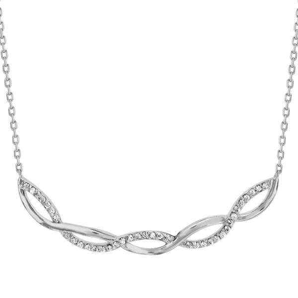 Collier Argent 925 et Zirconium Sertis Forme Tresse