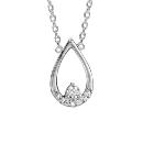 Collier Argent 925 Pendentif Goutte avec Zirconium Sertis