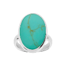 Bague Argent 925 Ovale Turquoise Reconstituée