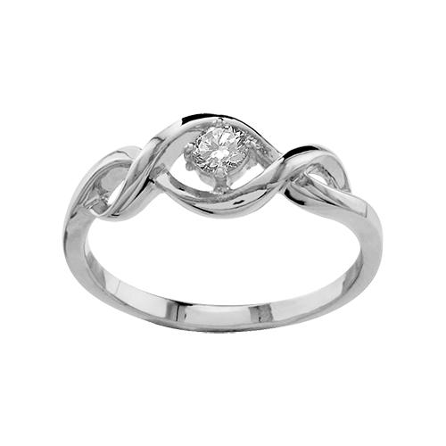 Bague Argent 925 et Zirconium Torsadée