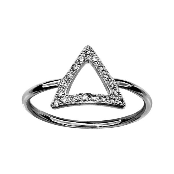 Bague Argent 925 Triangle Zirconium Sertis 