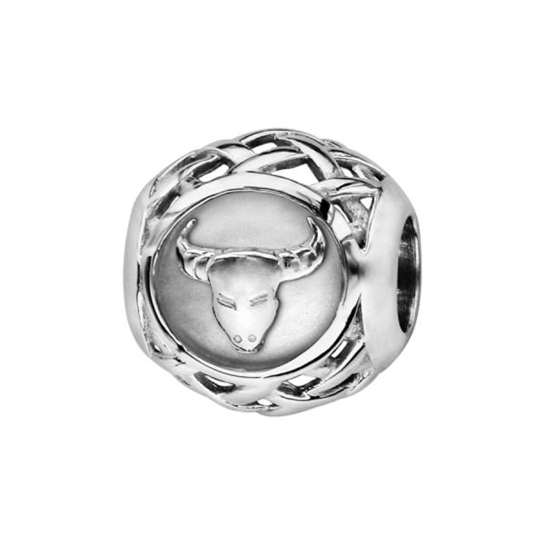 Charms Argent 925 Boule Zodiaque  Taureau  