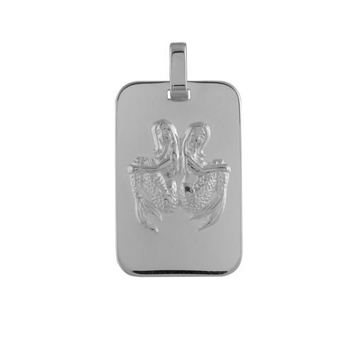 Pendentif Argent 925 Zodiaque Plaque GI Gémeau