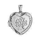 Pendentif Argent 925 Cassolette Coeur Arbre de Vie 20 mm à Graver