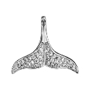 Pendentif Argent 925 Queue de Baleine avec Zirconium