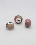 Perle Bead Argent 925 Pierre Rhodonite