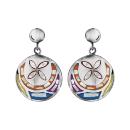 Boucles d'oreilles Acier 316 L avec Nacre Couleur Pastel Motif Fleur