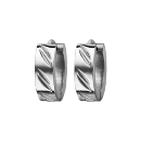 Boucles d'oreilles Acier 316 L Articulées Diamantées en Biais Diam. 14 mm