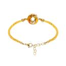 Bracelet Acier 316 L Doré Résine Orangé Cordon Jaune