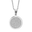 Collier Acier 316 L Pendentif Motif Rond Effet Givré