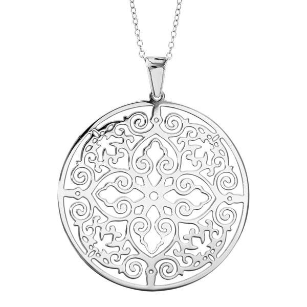 Collier Acier 316 L Pendentif Rond Ajouré