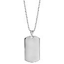 Collier Acier 316L Maille Boule Grande Plaque Militaire 45 x 25 mm