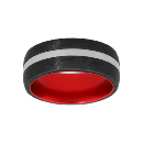 Bague Acier 316 L Carbone Noir et Aluminium Rouge 