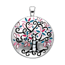 Pendentif Acier 316 L Arbre de Vie Noir et Nacre