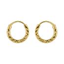 Boucles d'oreilles Plaqué Or Créoles Striées 12 mm