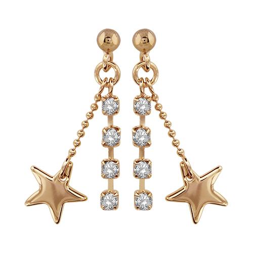 Boucles d'oreilles Plaqué Or et Zirconium Etoile