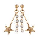 Boucles d'oreilles Plaqué Or et Zirconium Etoile
