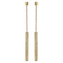 Boucles d'oreilles Plaqué Or Pendante Forme Rectangle Zirconium Sertis