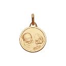 Pendentif Plaqué Or Médaille Ronde Bébé Zodiaque Bélier