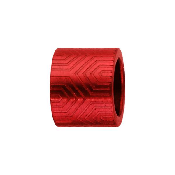 Charms Acier 316L Forme Tube Motif Aztèque Rouge