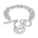 Bracelet Acier 316 L Multi-Chaines Coeur Bombé