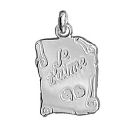 Pendentif Argent 925 Parchemin Message Je t'aime