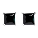 Boucles d'oreilles Argent 925 et Zirconium Noir 10 mm