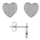 Boucles d'oreilles Argent 925 et Zirconium Coeur