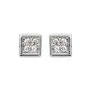 Boucles d'oreilles Argent 925 Carré 4 Zirconium Sertis 