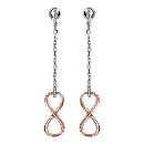 Boucles d'oreilles Argent 925 Motif Infini Dorure Rose
