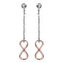 Boucles d'oreilles Argent 925 Motif Infini Dorure Rose