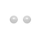 Boucles d'oreilles Argent 925 Boule Céramique Blanche 6 mm