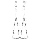 Boucles d'Oreilles Argent 925 Pendantes Triangle Diamanté