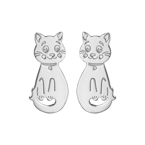 Boucles d'oreilles Argent 925 Chat