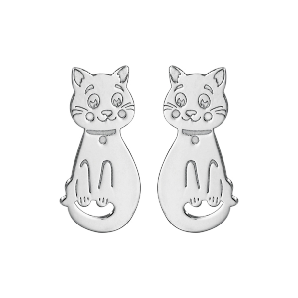 Boucles d'oreilles Argent 925 Chat