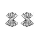 Boucles d'oreilles Argent 925 Double Eventail avec Zirconium Serti