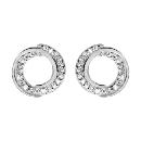 Boucles d'Oreilles Argent 925 Cercles et Zirconium Sertis