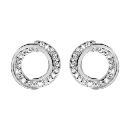 Boucles d'Oreilles Argent 925 Cercles et Zirconium Sertis