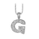 Collier + Pendentif Argent 925 et Zirconium Lettre G