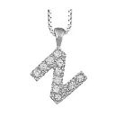 Collier + Pendentif Argent 925 et Zirconium Lettre N