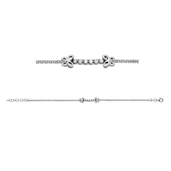 Bracelet Argent 925 Zirconium Sertis Motif Papillon