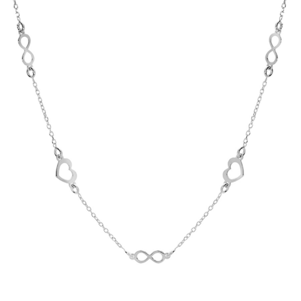 Collier Argent 925 Coeurs et Infinis