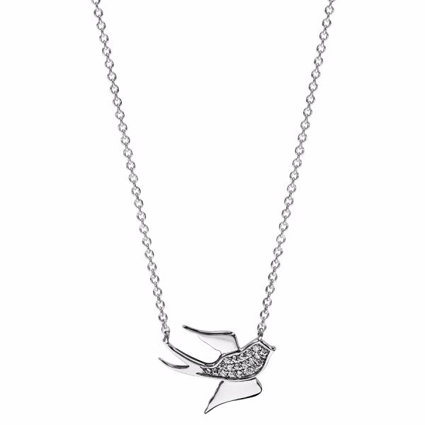 Collier Argent 925 Hirondelle Zirconium Sertis