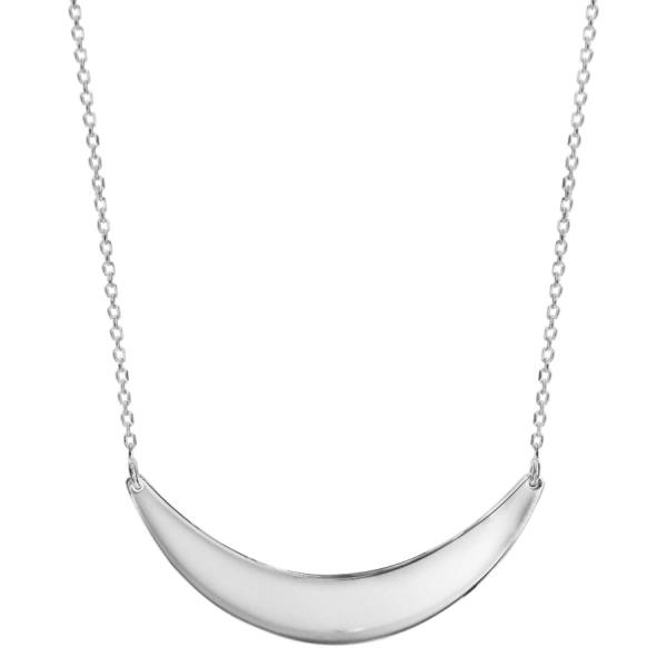 Collier Argent 925 Plaque Demi-Lune à Graver
