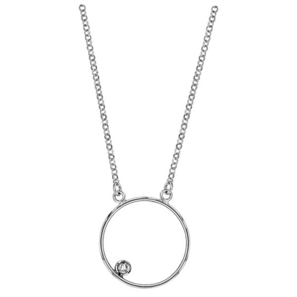 Collier Argent 925 Cercle et Zirconium Serti Clos